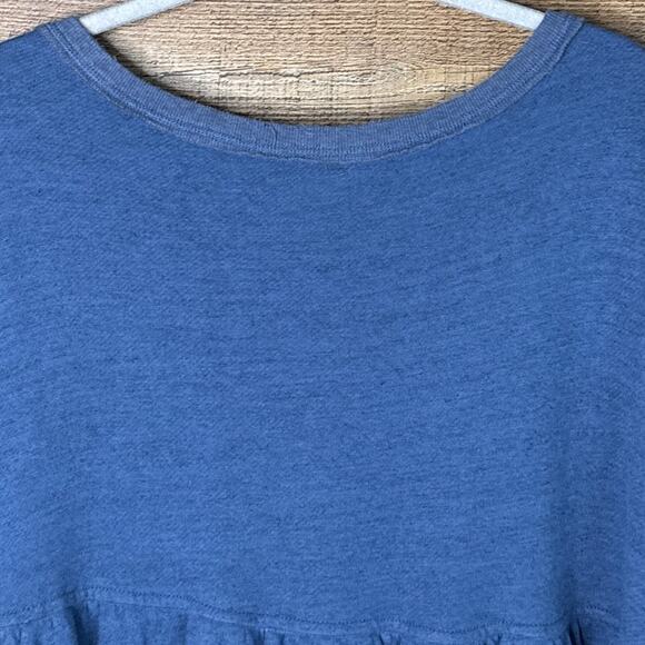 Free People Prudence Pullover Babydoll Sweatshirt Tunic Blue Size Large - Picture 10 of 11